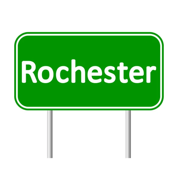 Señal de carretera verde de Rochester . — Archivo Imágenes Vectoriales