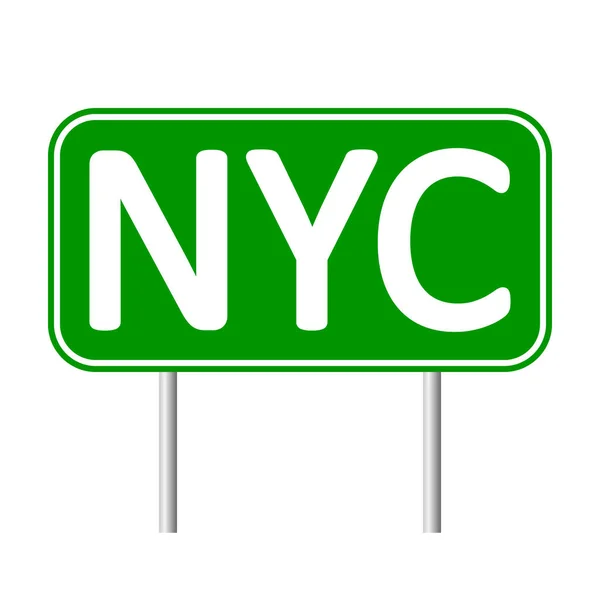 New York City green road sign. — Stock Vector