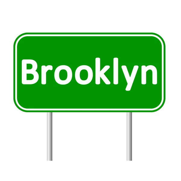 Brooklyn green road sign. — Stock Vector