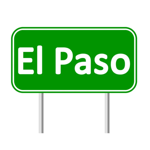 El Paso green road sign. — Stock Vector