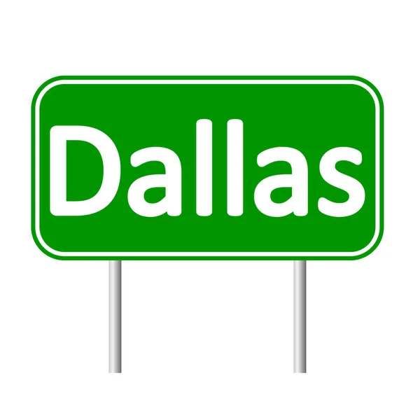 Dallas grünes Verkehrsschild. — Stockvektor