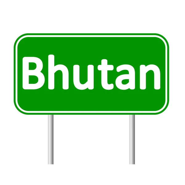 Bhutan sinal de estrada . — Vetor de Stock