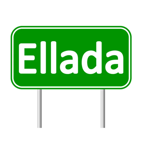 Ellada road sign. — Stock Vector