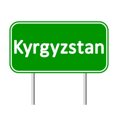 Kırgızistan yol levhası.