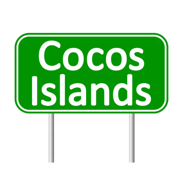 Cocos Island road sign. — Stock Vector