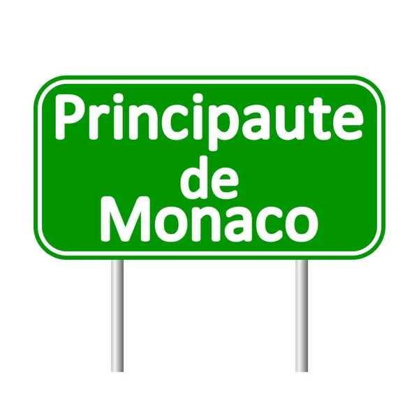 Principaute de Monaco road sign. — Stock Vector