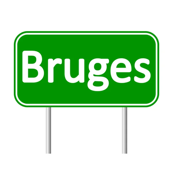 Bruges road sign. — Stock Vector