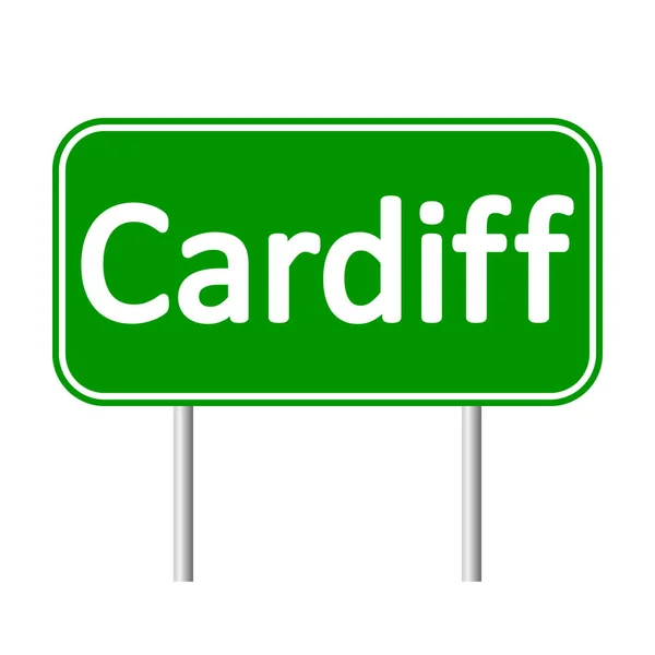 Cardiff señal de tráfico . — Vector de stock