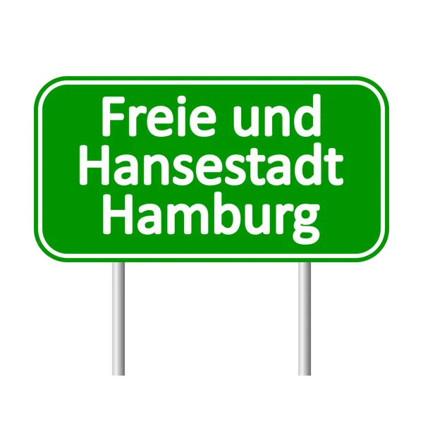 Freie und Hansestadt Amburgo cartello stradale . — Vettoriale Stock