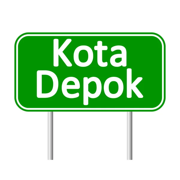 Kota Depok sinal de estrada . —  Vetores de Stock