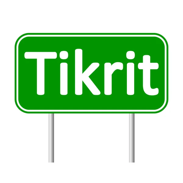 Señal de carretera de Tikrit . — Vector de stock