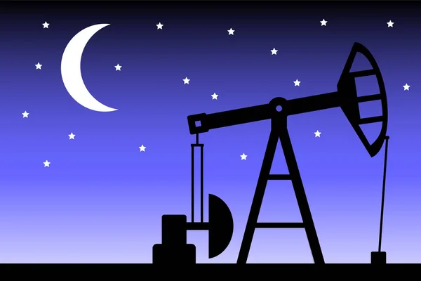 Oil pump silhouette. — Stock Vector