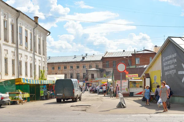 City market in the central part of Vologda. — Stock Photo, Image