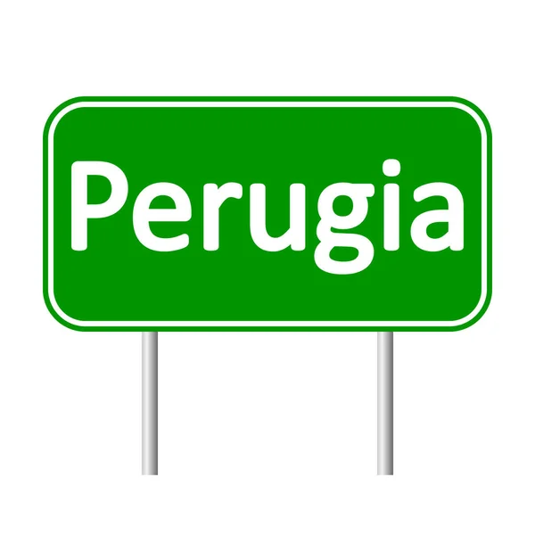 Señal de carretera Perugia . — Vector de stock