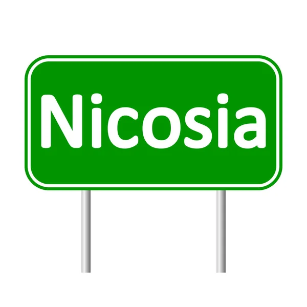 Nicosia sinal de estrada . — Vetor de Stock