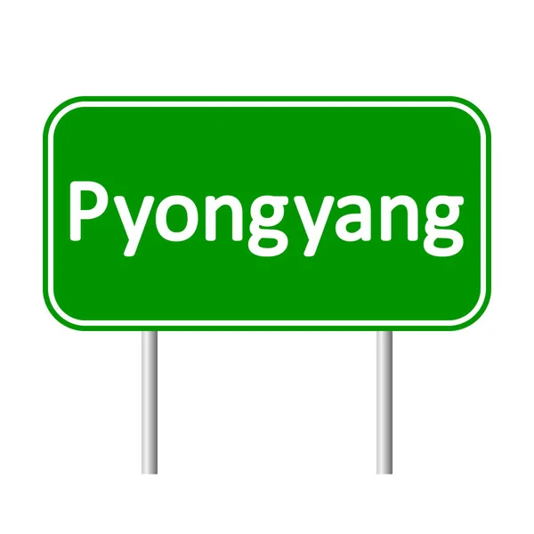 Sinal de estrada de Pyongyang . — Vetor de Stock