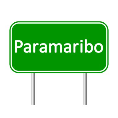 Paramaribo yol işareti.