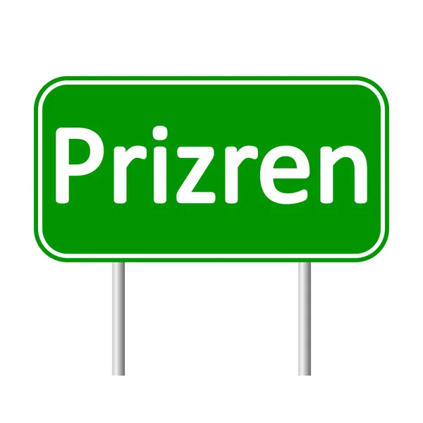 Señal de carretera de Prizren . — Vector de stock