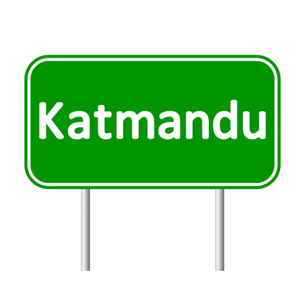 Katmandu verkeersbord. — Stockvector