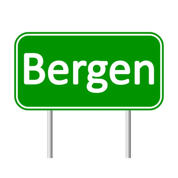 Bergen road sign. — Stock Vector