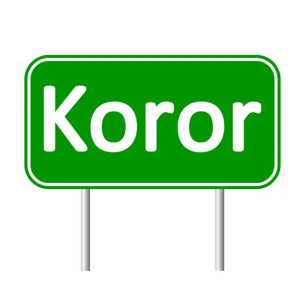 Koror road sign. — Stock Vector