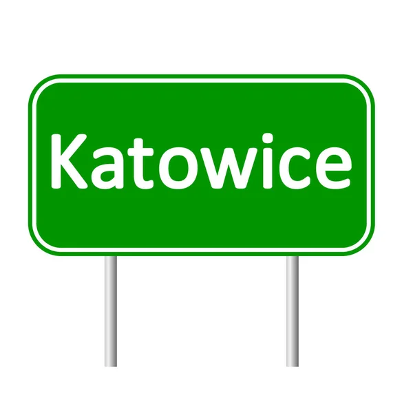 Katowice road sign. — Stock Vector