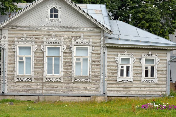 Eski Vologda Merkezi bölümünde Bina ahşap. — Stok fotoğraf