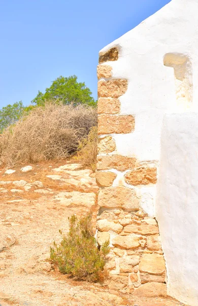 Fragmentet väggen i kyrkan Agios Georgios Sarantaris. — Stockfoto