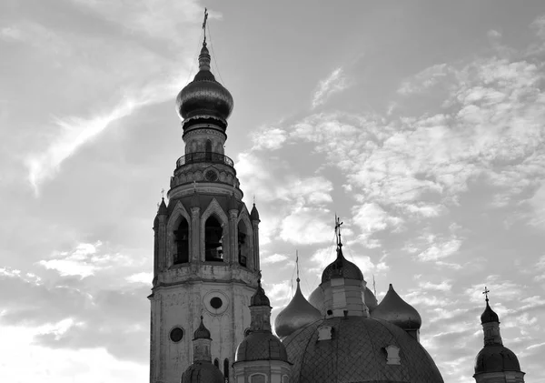 Silhouette of Sophia Cathedral and bell tower. — Stock Photo, Image