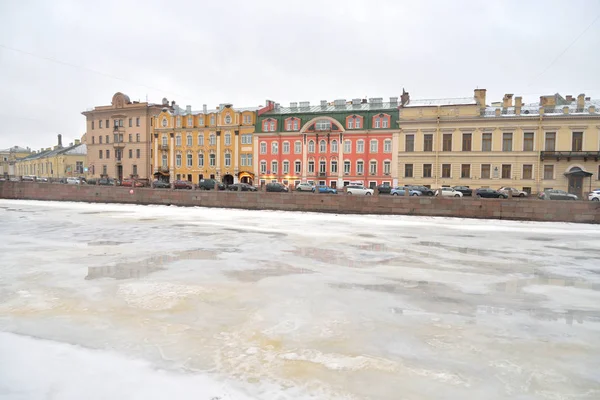 Rivier Fontanka in de winter. — Stockfoto