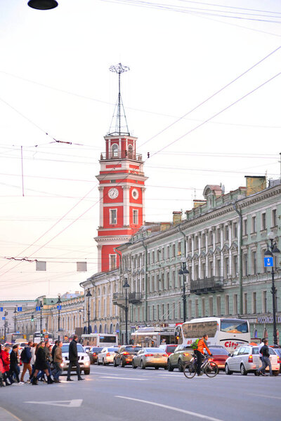 Nevsky Prospect in center of Petersburg.