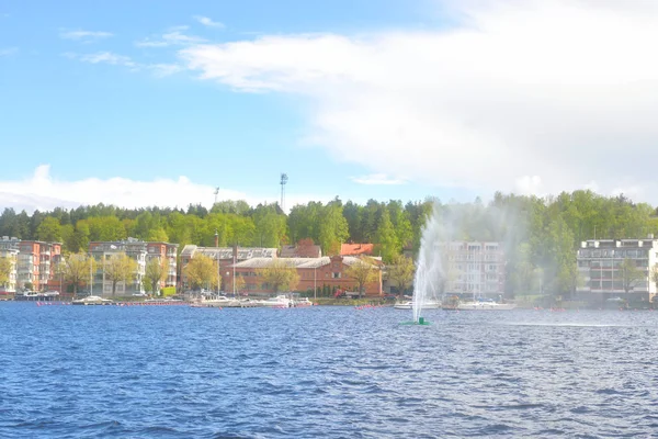 拉彭兰塔市和 Saimaa 湖视图. — 图库照片