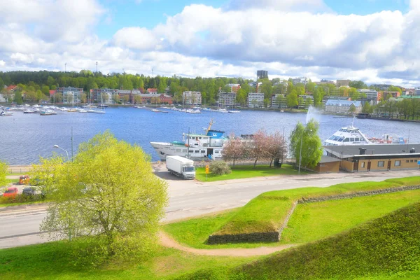 Weergave van Lappeenranta stad en Saimaa lake. — Stockfoto