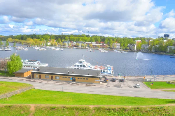 Pohled na města Lappeenranta a jezero Saimaa. — Stock fotografie