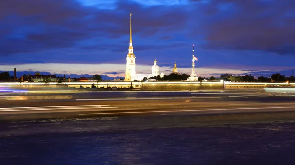 Peter and Paul Fortress at night. — Stock Photo, Image