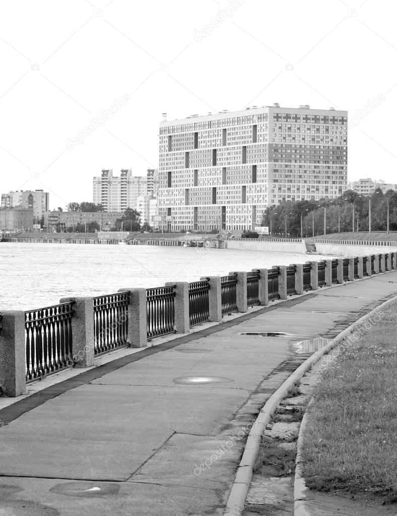 Embankment Obukhov Defense on outskirts of St.Petersburg.