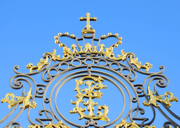 Fragment of Catherine palace fence in Tsarskoye Selo.