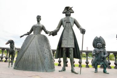 Heykel kompozisyon The Royal Strelna içinde yürümek.