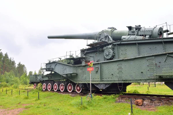305-mm gun kereta api TM-3-12 . — Stok Foto