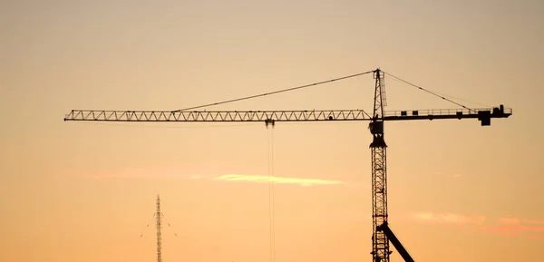 Construction crane silhouette. — Stock Photo, Image