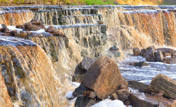 Small waterfall on Tosna River. — Stock Photo, Image