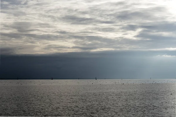 Sea by cloud day. — Stock Photo, Image