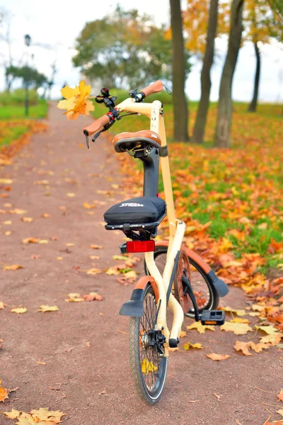 Велосипед Strida на дорожке в парке . — стоковое фото