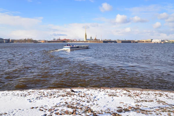 Річка Нева і Петропавлівська фортеця. — стокове фото