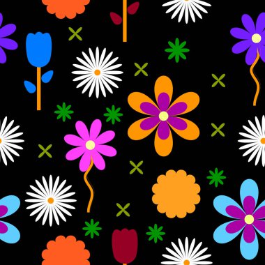 renkli çiçekler arka plan deseni.