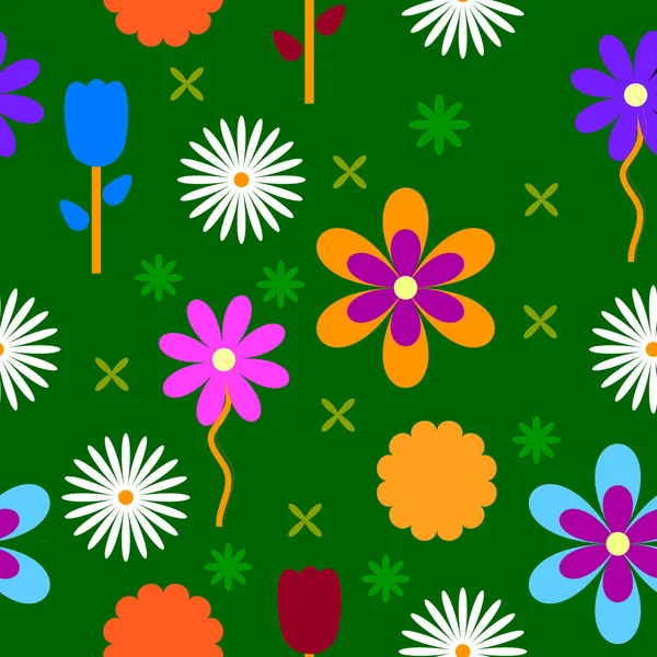 Patroon van de achtergrond van de kleurrijke bloemen. — Stockvector