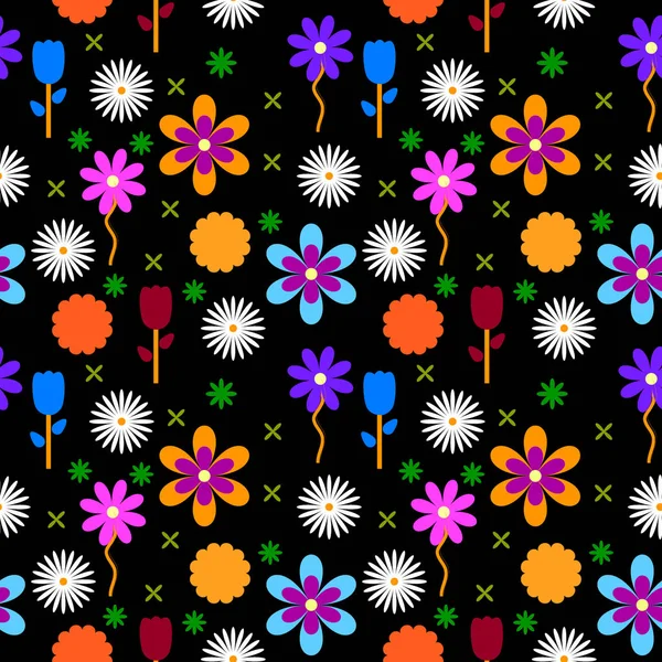 Patroon van de achtergrond van de kleurrijke bloemen. — Stockvector