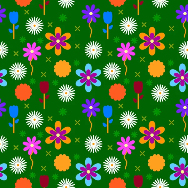 Colorati fiori modello di sfondo . — Vettoriale Stock
