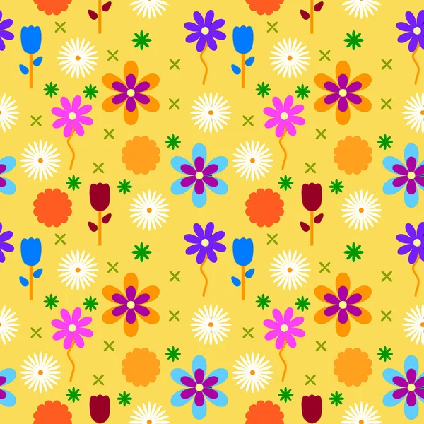 화려한 꽃 배경 패턴. — 스톡 벡터