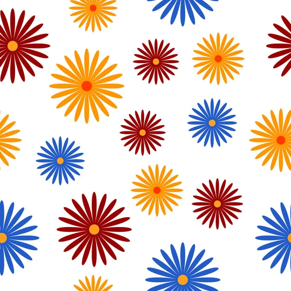 Colorful flowers background pattern. — Stock Vector